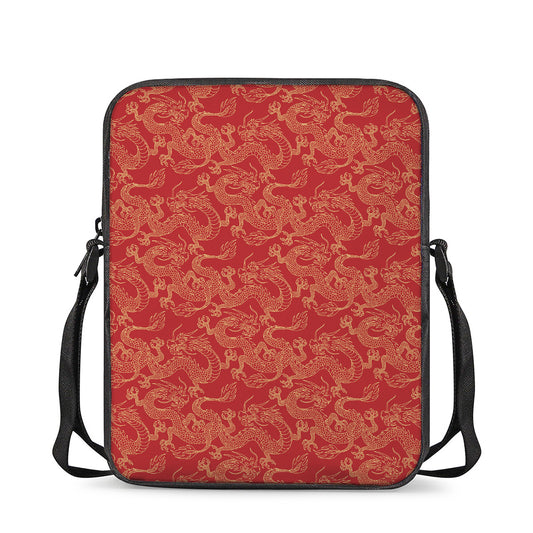 Traditional Chinese Dragon Pattern Print Rectangular Crossbody Bag