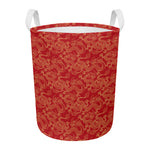 Traditional Chinese Dragon Pattern Print Round Laundry Basket
