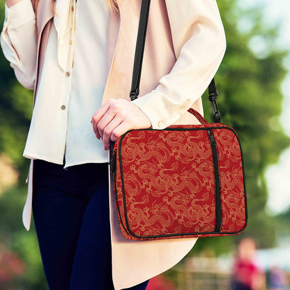 Traditional Chinese Dragon Pattern Print Shoulder Strap Bible Bag