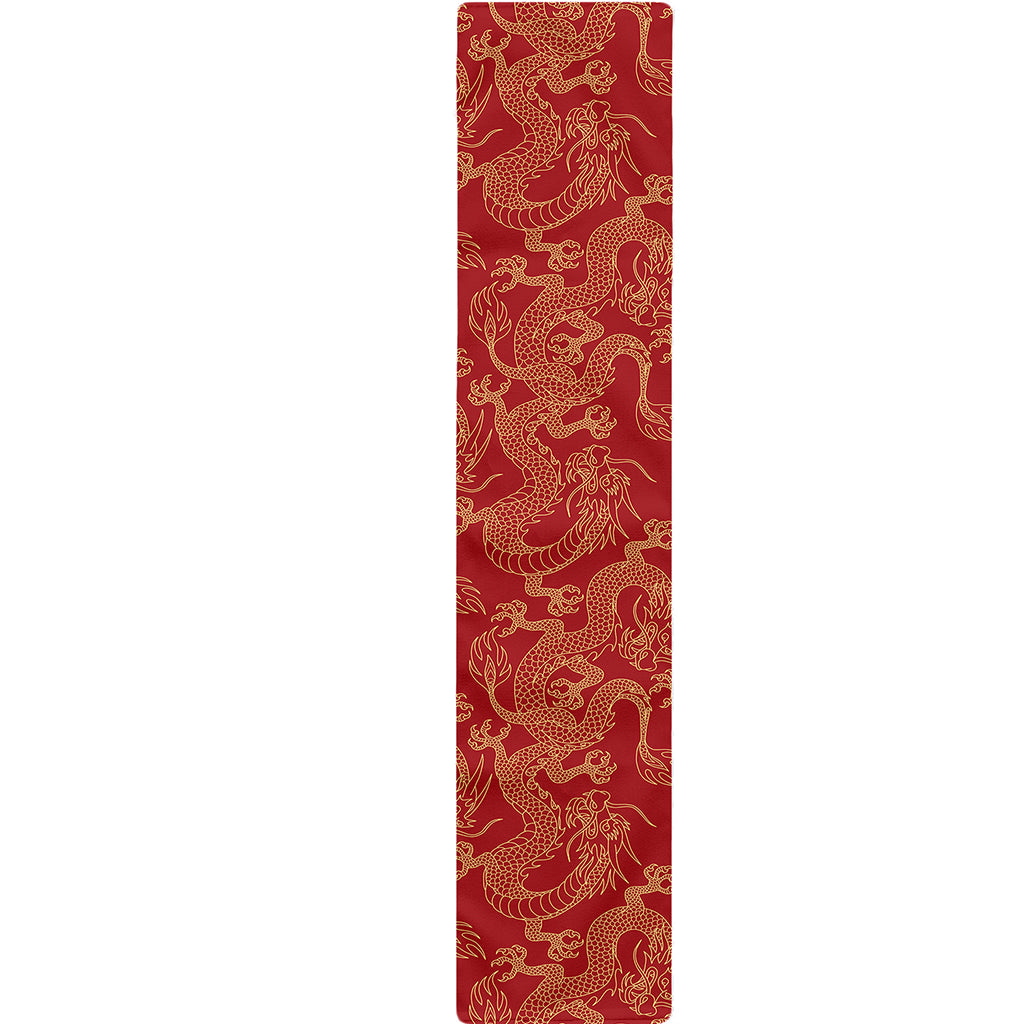 Traditional Chinese Dragon Pattern Print Table Runner