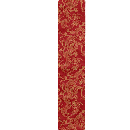 Traditional Chinese Dragon Pattern Print Table Runner