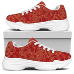 Traditional Chinese Dragon Pattern Print White Chunky Shoes