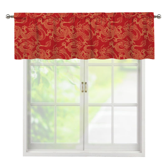 Traditional Chinese Dragon Pattern Print Window Valance