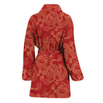 Traditional Chinese Dragon Pattern Print Women's Bathrobe