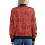 Traditional Chinese Dragon Pattern Print Women's Bomber Jacket