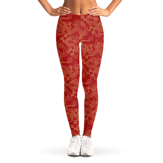 Traditional Chinese Dragon Pattern Print Women's Leggings