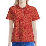 Traditional Chinese Dragon Pattern Print Women's Polo Shirt