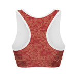 Traditional Chinese Dragon Pattern Print Women's Sports Bra
