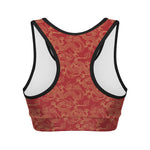 Traditional Chinese Dragon Pattern Print Women's Sports Bra