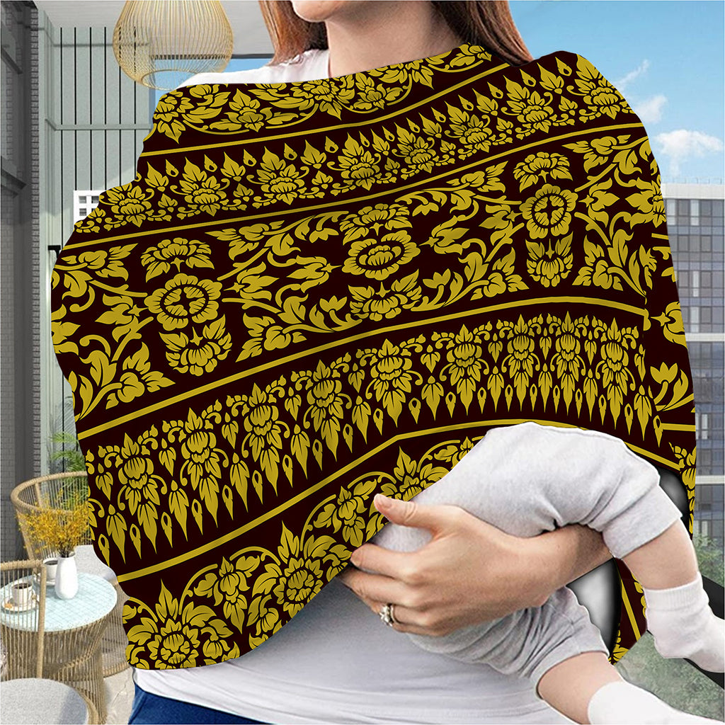 Traditional Thai Flower Pattern Print Baby Seat Cover