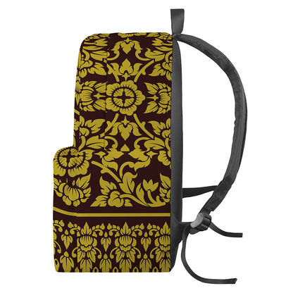 Traditional Thai Flower Pattern Print Backpack