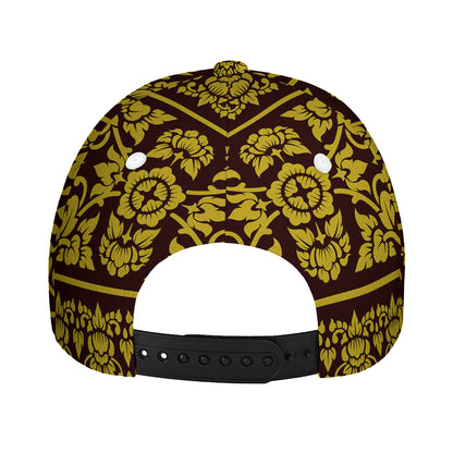 Traditional Thai Flower Pattern Print Baseball Cap