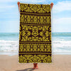 Traditional Thai Flower Pattern Print Beach Towel