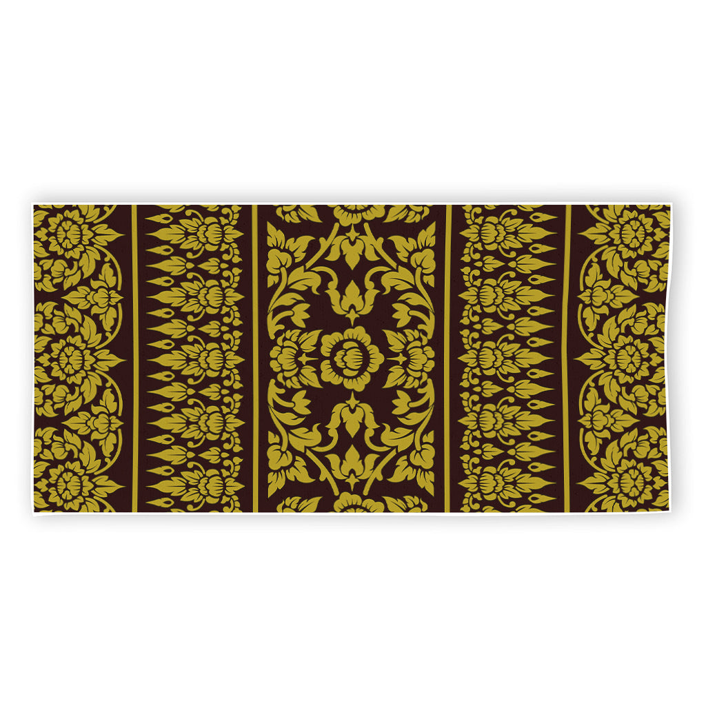 Traditional Thai Flower Pattern Print Beach Towel