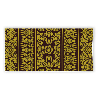 Traditional Thai Flower Pattern Print Beach Towel
