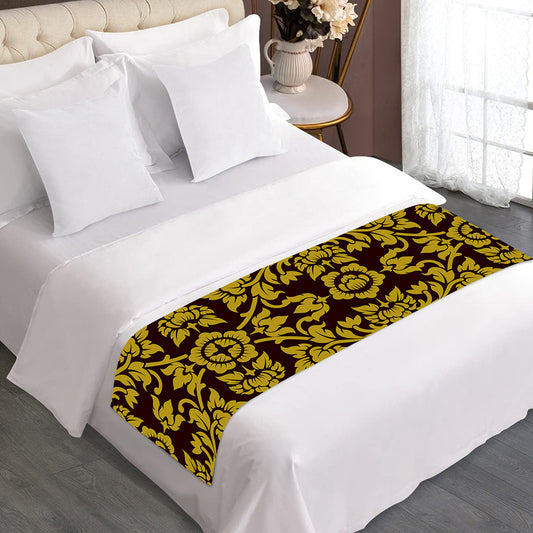 Traditional Thai Flower Pattern Print Bed Runner