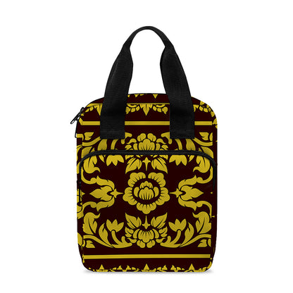 Traditional Thai Flower Pattern Print Bible Tote Bag