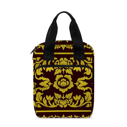 Traditional Thai Flower Pattern Print Bible Tote Bag