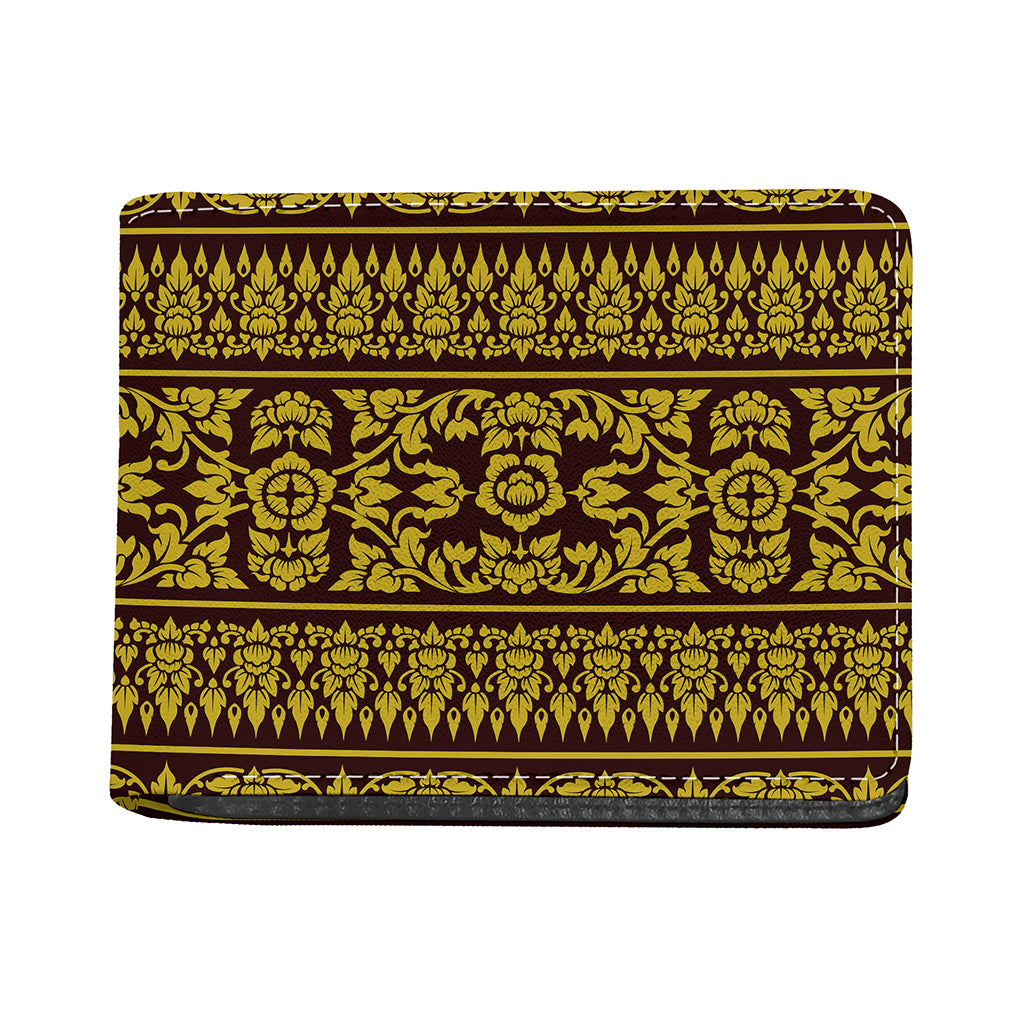 Traditional Thai Flower Pattern Print Bifold Wallet
