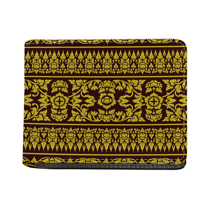 Traditional Thai Flower Pattern Print Bifold Wallet