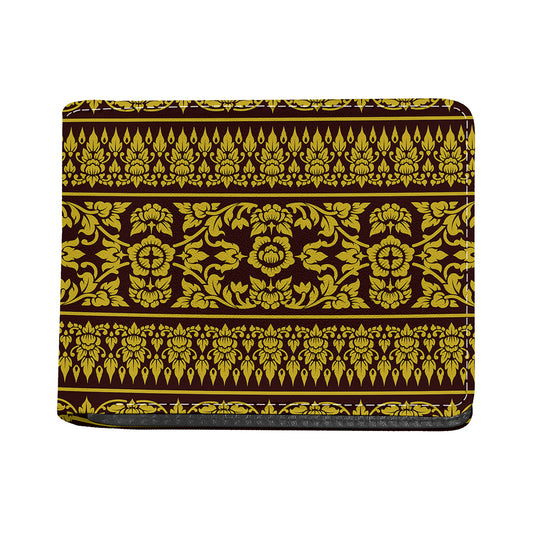 Traditional Thai Flower Pattern Print Bifold Wallet