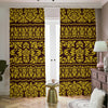 Traditional Thai Flower Pattern Print Blackout Pencil Pleat Curtains