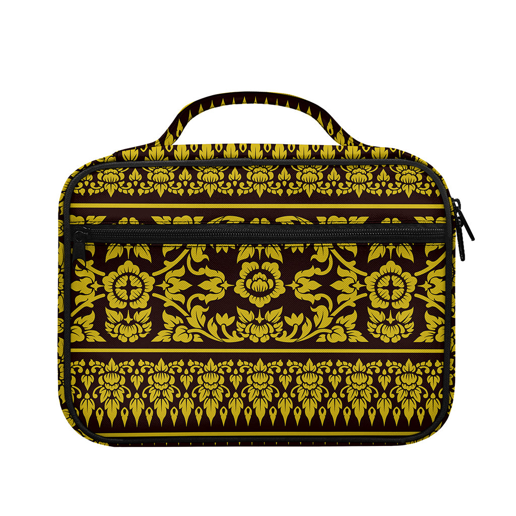 Traditional Thai Flower Pattern Print Briefcase Bible Bag