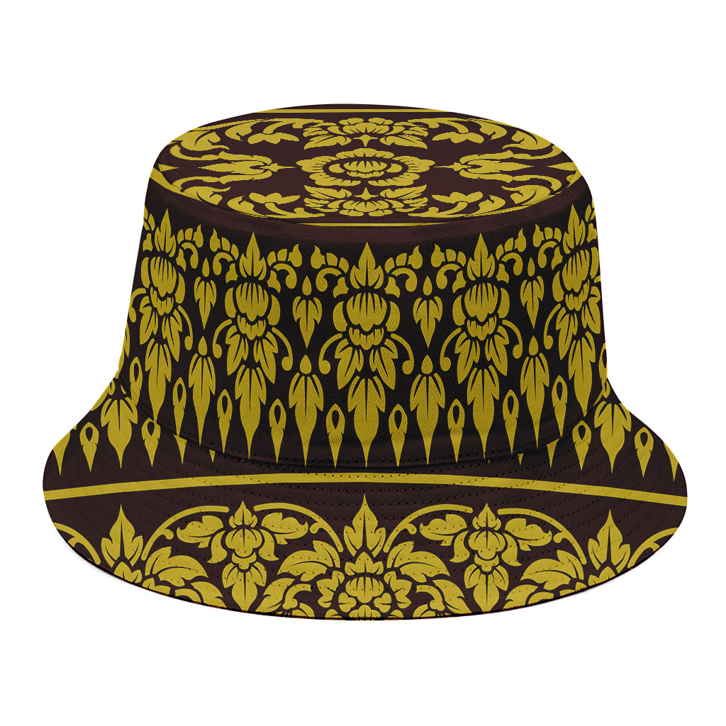 Traditional Thai Flower Pattern Print Bucket Hat