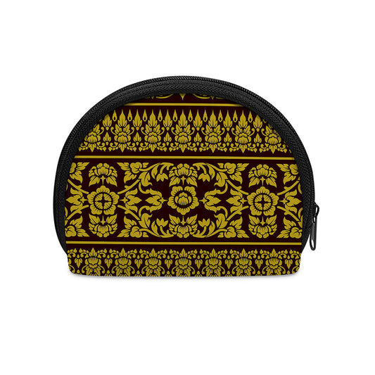 Traditional Thai Flower Pattern Print Coin Purse