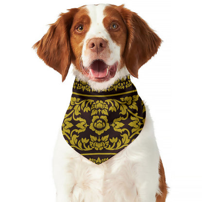 Traditional Thai Flower Pattern Print Dog Bandana