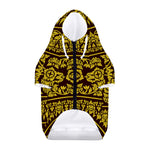 Traditional Thai Flower Pattern Print Dog Zip Up Hoodie