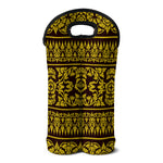 Traditional Thai Flower Pattern Print Double Neoprene Wine Tote