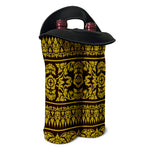 Traditional Thai Flower Pattern Print Double Neoprene Wine Tote