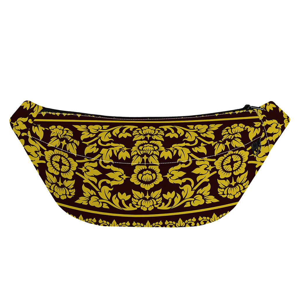 Traditional Thai Flower Pattern Print Fanny Pack