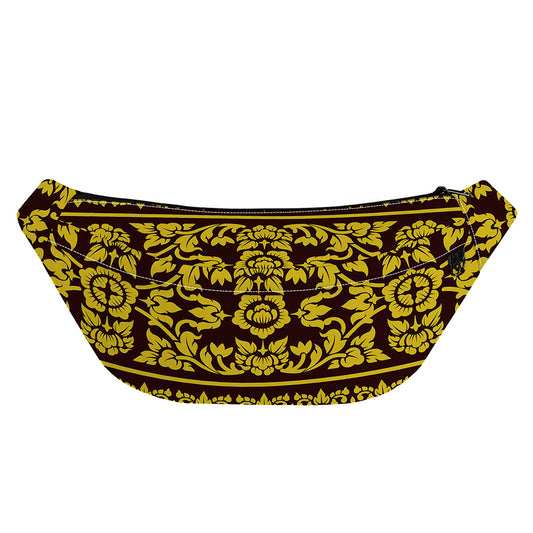Traditional Thai Flower Pattern Print Fanny Pack