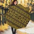 Traditional Thai Flower Pattern Print Foldable Umbrella