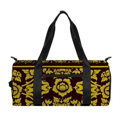 Traditional Thai Flower Pattern Print Gym Bag