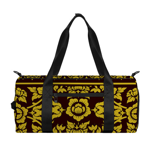 Traditional Thai Flower Pattern Print Gym Bag