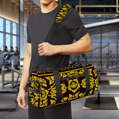 Traditional Thai Flower Pattern Print Gym Bag
