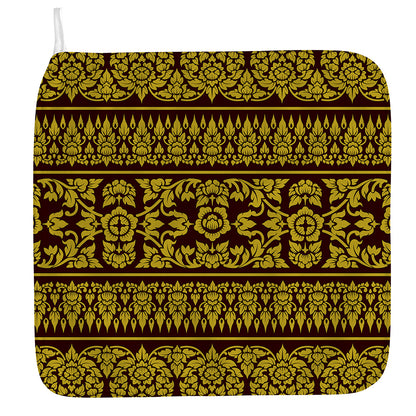 Traditional Thai Flower Pattern Print Hand Towel