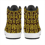 Traditional Thai Flower Pattern Print High Top Leather Sneakers