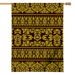 Traditional Thai Flower Pattern Print House Flag