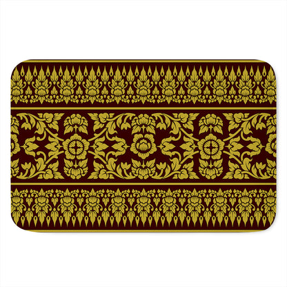 Traditional Thai Flower Pattern Print Indoor Door Mat