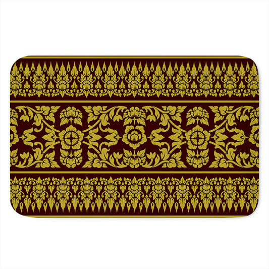 Traditional Thai Flower Pattern Print Indoor Door Mat