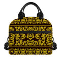 Traditional Thai Flower Pattern Print Insulated Lunch Bag