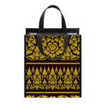 Traditional Thai Flower Pattern Print Insulated Lunch Tote