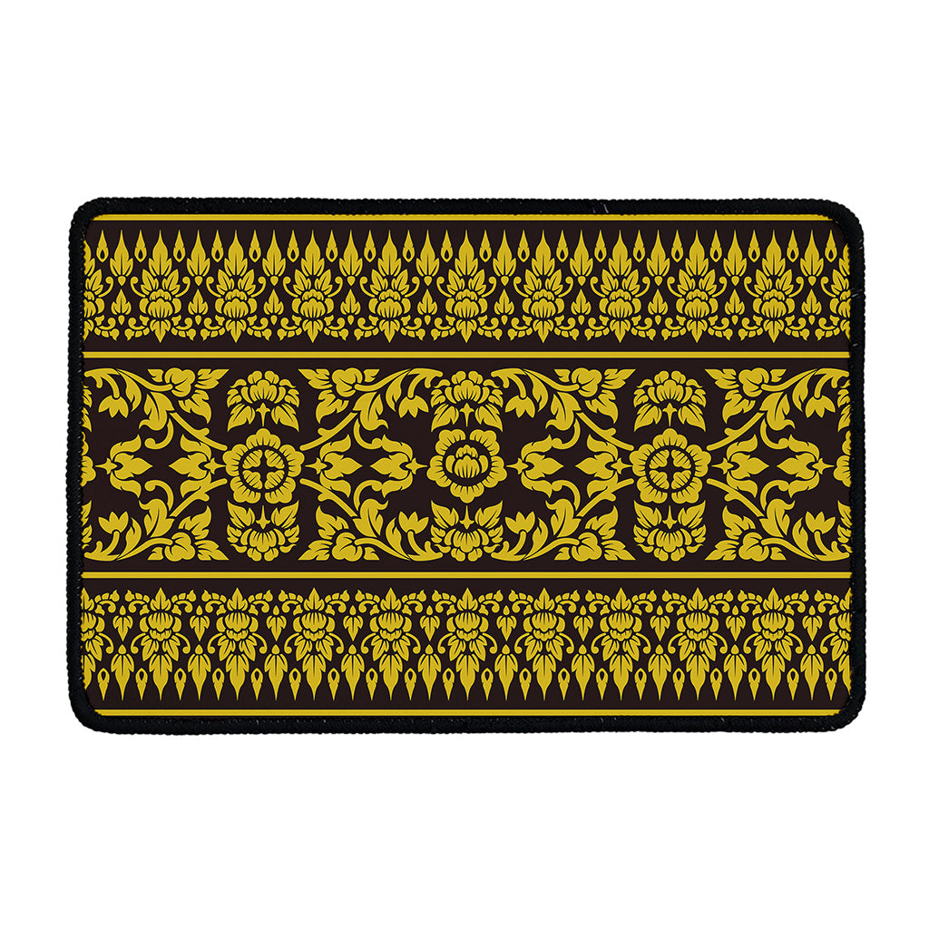 Traditional Thai Flower Pattern Print Kitchen Mat
