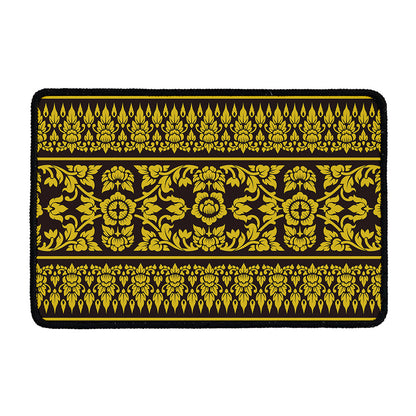 Traditional Thai Flower Pattern Print Kitchen Mat