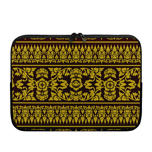 Traditional Thai Flower Pattern Print Laptop Sleeve