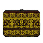 Traditional Thai Flower Pattern Print Laptop Sleeve